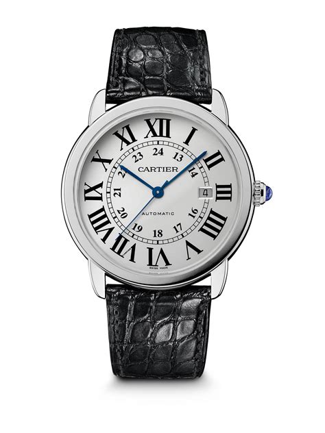 cartier black watch|cartier watch black leather strap.